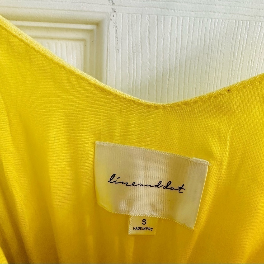 REVOLVE Dress Line and Dot Midi Yellow Sundress Casual Dainty Summer Small - Picture 5 of 7